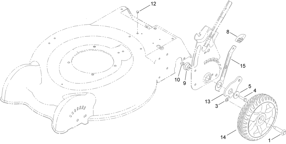 Rear Wheel Assembly Diagram and Parts List for 10630 (313000001 - 313999999)(2013) Lawn Boy Lawn Mower
